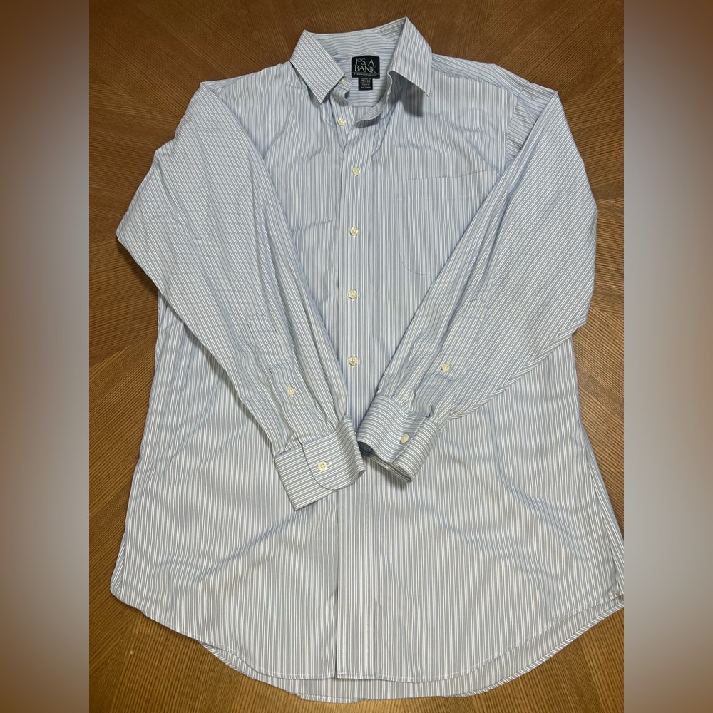 Jos. A. Bank Blue Striped Dress Shirt